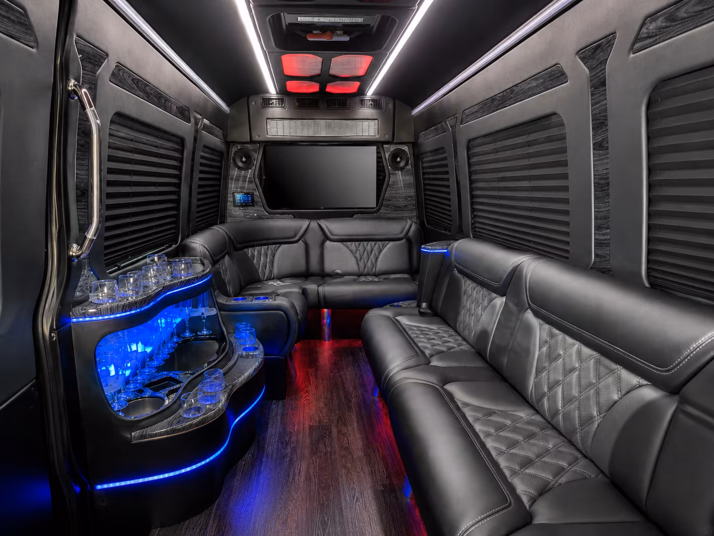 doral 30 passenger party bus inside