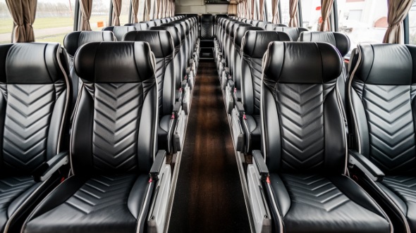 50 passenger charter bus inside coral gables