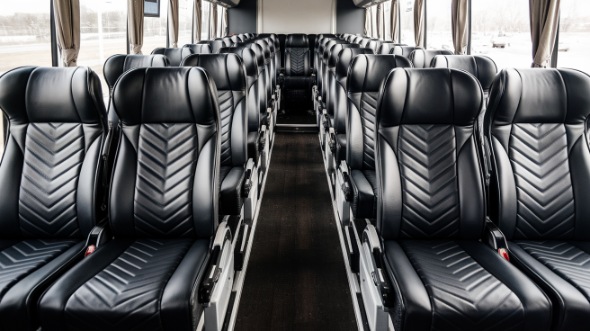 54 passenger charter bus inside coral gables