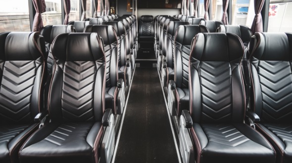 55 passenger charter bus inside aventura